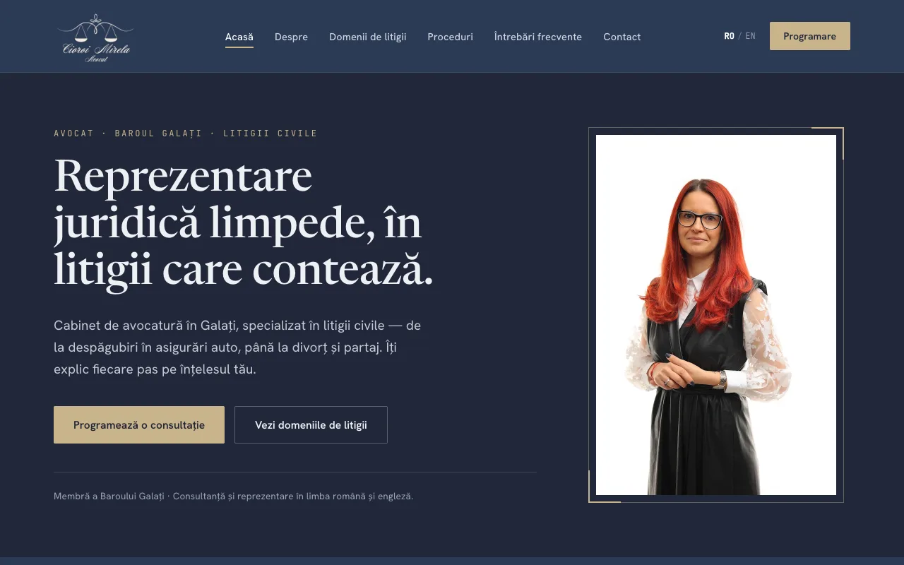 Av. Mirela Cioroi — cabinet de avocatură de litigii