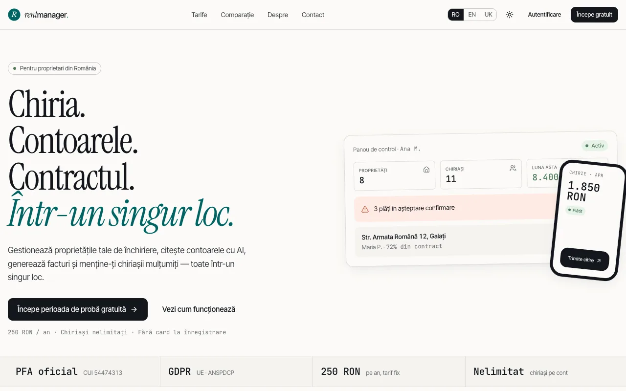 RentManager — administrare de închirieri pentru proprietari