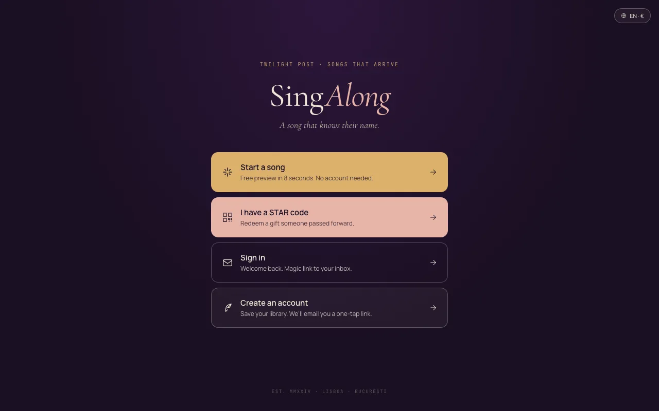 SingAlong — cântece personalizate pentru copii, generate de AI
